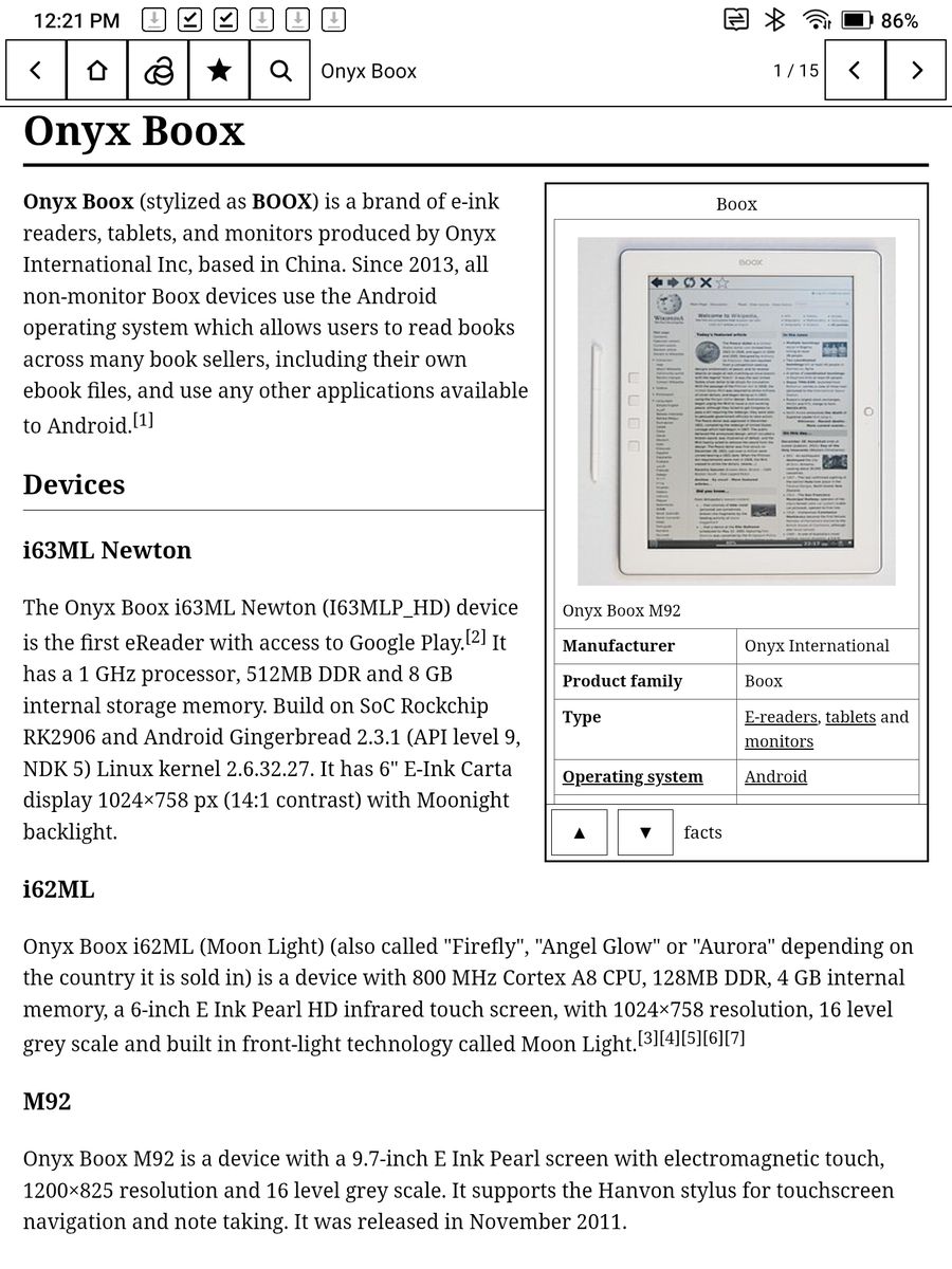 Whereverbook — reading the Onyx Boox Wikipedia article with its infobox